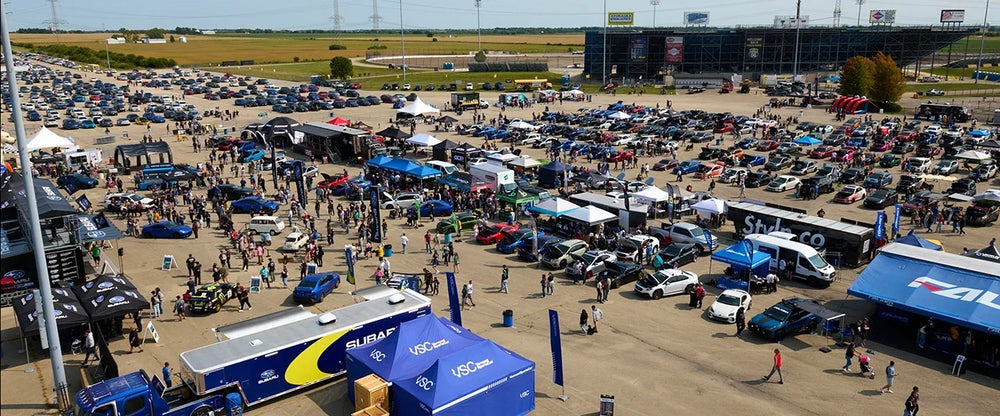 Cars, vendors and enthusiasts at Subiefest Midwest, shown in the event organizer's official gallery.