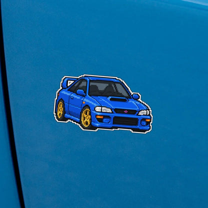 Blue GC8 front-view pixel-art decal