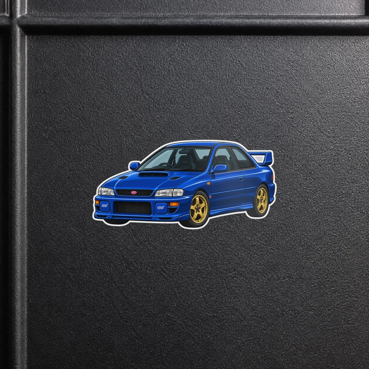 Blue Subaru Impreza WRX STi Type R decal